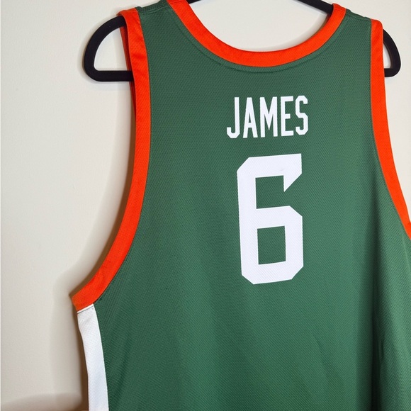 Men's Nike x LeBron James Green Florida A&M Rattlers Basketball Jersey - Picture 9 of 9